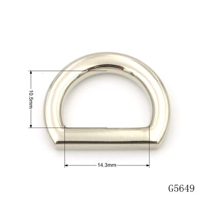 Handbag Hardware Accessories Metal Strap D Buckle 14.3mm Metal Slide D Ring for Bags