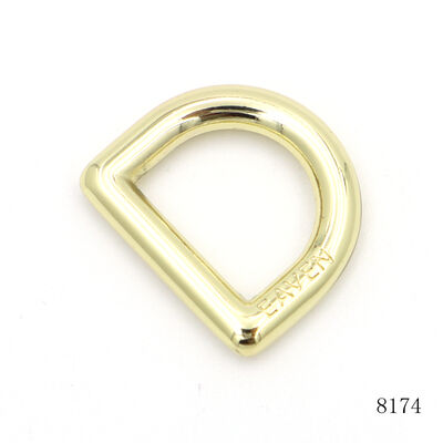Gold Plated Bag Parts Accessories Smooth Edge D Ring Buckle Custom Metal Logo D Ring