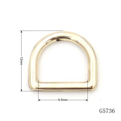 9.5mm Metal D ring Zinc Alloy Small D Ring Hardware for Handbag Purse Strap Connector