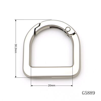 Matte Silver D Shaped Spring Ring Clasp for Handbag Making DIY Craft