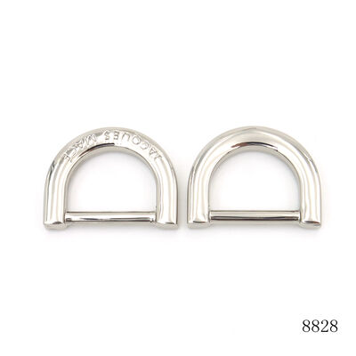 Zinc Alloy nickel Custom Logo Engraved Metal D Ring Buckle Loop for Handbags Hardware Accessories