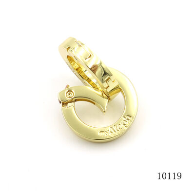 Round Spring Clasp Spring Openable O Ring Custom Metal Spring Ring Carabiner with Engraved Text