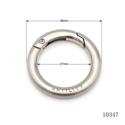 Matt Nickel Logo Engraved Round Carabiner Metal Carabiner Ring For Keychain Accessories