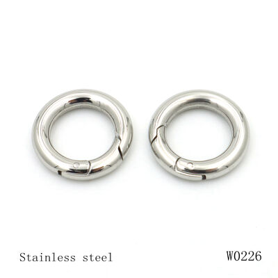 mini size 10mm stainless steel spring ring 316 steel carabiner for keychain handbag hardware accessories