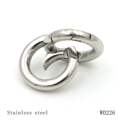 mini size 10mm stainless steel spring ring 316 steel carabiner for keychain handbag hardware accessories