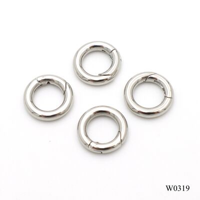 6mm Mini Round Stainless Steel Spring Ring 316 Steel Carabiner Keychain Metal Accessories
