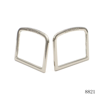 Custom Engrave Logo Metal D Ring 34mm Flat Silver Square D Ring Buckle For Dog Collar