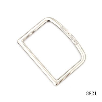 Custom Engrave Logo Metal D Ring 34mm Flat Silver Square D Ring Buckle For Dog Collar