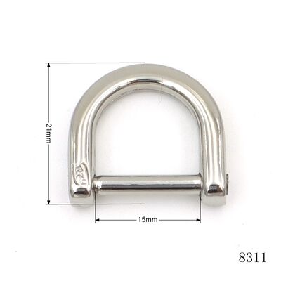 15mm metal D ring with screw custom engraving logo removable bag D ring accessories