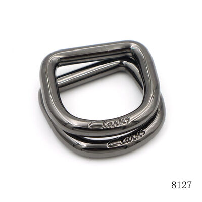 Heavy Duty Square D Ring 25mm Gunmetal Plated Custom Logo Zinc Alloy Round Metal D Ring Buckle For Bag