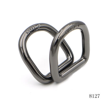 Heavy Duty Square D Ring 25mm Gunmetal Plated Custom Logo Zinc Alloy Round Metal D Ring Buckle For Bag