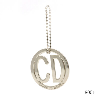 Popular Circle Hollow Letter Metal Charm Custom Logo Tag For Keychain Purse
