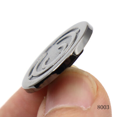 25mm Matte Black Customized Metal Circle Logo Plate With Prongs For Bag Manufacture