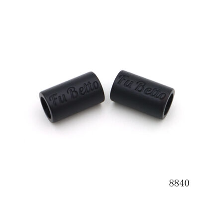 Matt Black Customized Logo Engraved Round Square Bead Metal Beads For Bracelets Clothing Handbags Decorative