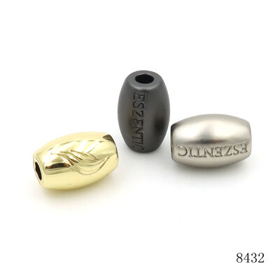 16mm Barrel Zinc Alloy Spacer Beads, Custom Embossed Engraved Logo Metal Gold Beads for Bracelet & DIY Jewelry Making