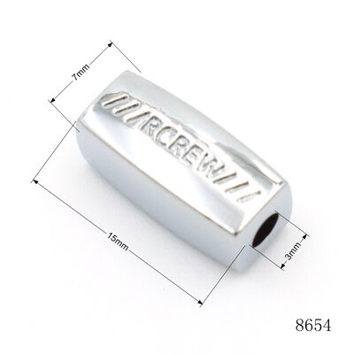 Quality Nickel Plated Customized Logo Engraved Bead Round Metal Square Beads For Bracelets Decorative