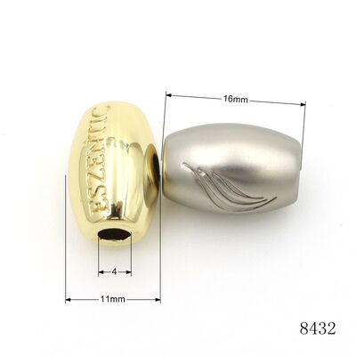 16mm Barrel Zinc Alloy Spacer Beads, Custom Embossed Engraved Logo Metal Gold Beads for Bracelet & DIY Jewelry Making