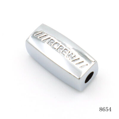 Quality Nickel Plated Customized Logo Engraved Bead Round Metal Square Beads For Bracelets Decorative