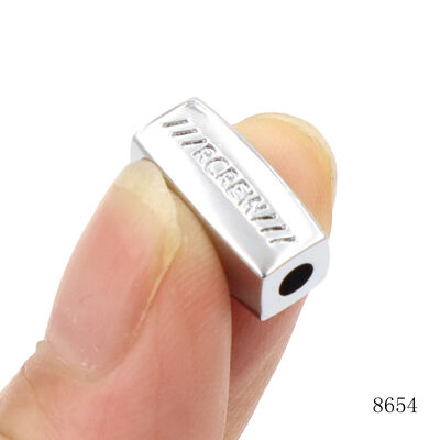 Quality Nickel Plated Customized Logo Engraved Bead Round Metal Square Beads For Bracelets Decorative