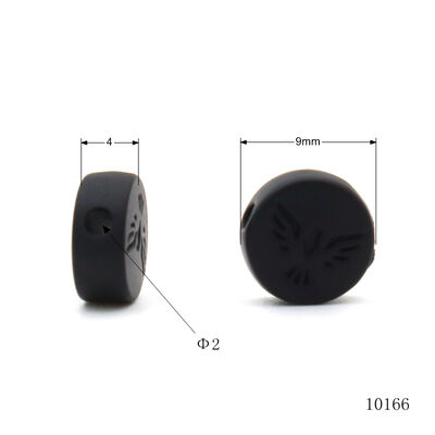Matt Black Gun Metal Customized Logo Engraved Round Bead Zinc Alloy Beads For Bracelets Decorative Fittings