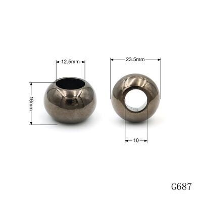 Gun Metal Polish Round Bead Zinc Alloy  Logo Bead Custom Size Shape Bead For Bracelets Jewelry Making 