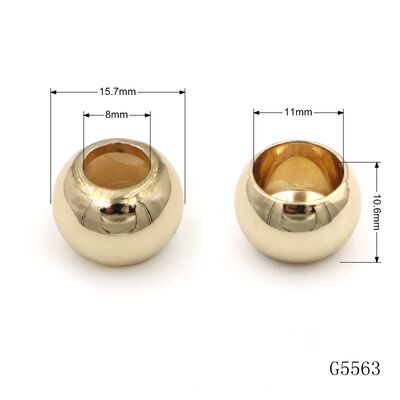 Metal Round Bead Zinc Alloy Golden Polish Bead Accessories For Bracelets Necklaces Keychains Bag Charms