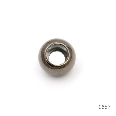 Gun Metal Polish Round Bead Zinc Alloy  Logo Bead Custom Size Shape Bead For Bracelets Jewelry Making 