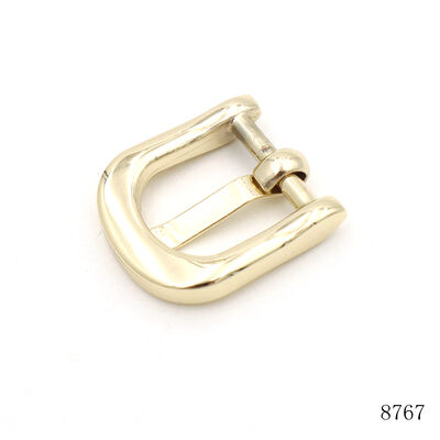 Manufacturer Die Casting Metal Pin Buckle Light Gold Polished Buckle 15.7mm Custom Logo Shoe Buckle Anti Fade Buckles