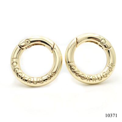 New Arrival Light Gold Spring O Ring Waterproof Clasp Carabiner Custom Logo Round Ring