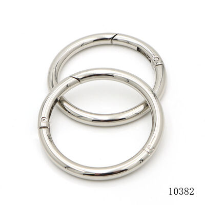 2"Inch Big Size Silver Plated Gate O Ring Custom Spring Round Clasp with Design Logo