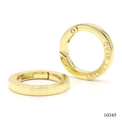 Custom Engraved Gold Metal Spring Ring Clasp 36.2mm Flat Open Gate Ring For Bag Keychain Accessories