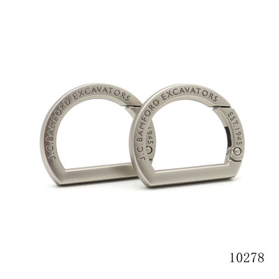 Matt Polish Custom Logo Engraved D Shape Metal Spring Ring Carabiner for Handbags