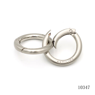 Matt Nickel Logo Engraved Round Carabiner Metal Carabiner Ring For Keychain Accessories