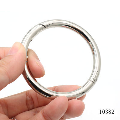 2"Inch Big Size Silver Plated Gate O Ring Custom Spring Round Clasp with Design Logo