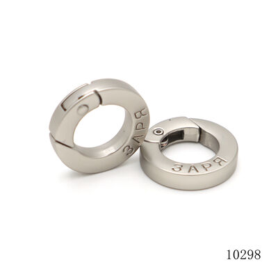 High Quality Small Flat Spring O Ring Customized Logo Metal Key Chain Clasp Carabiner