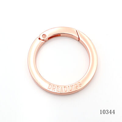 2 Inch Round Carabiner Zinc Alloy Heavy Duty Branded Engrave Logo Spring Snap Gate O Ring