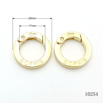 26mm Gold Spring Ring O Ring Carabiner Open Gate Ring with Custom Logo