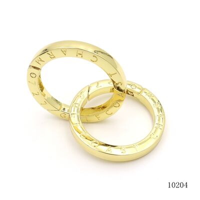 38*50mm Bag Accessories Spring O Ring Matte Black Gold Plating Custom Logo Carabiner Clasp