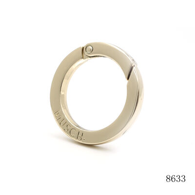 Light Gold Alloy Carabiner Leather Lanyard Accessories Spring Gate O Ring for Strap Connector