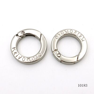 Custom Private Logo Carabiner Clasp Spring O Ring Nickel Zinc Alloy for Keychains