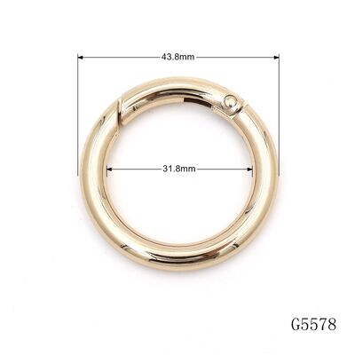 Black Laser Logo Option Circle Ring Premium Round Carabiner Metal Keychain Spring O Ring Clasp