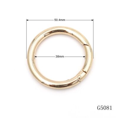 Gold Plated Blank Round Circle Carabiner Metal Carabiner Ring Accessories