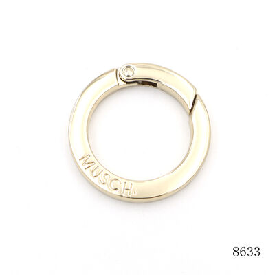 Light Gold Alloy Carabiner Leather Lanyard Accessories Spring Gate O Ring for Strap Connector