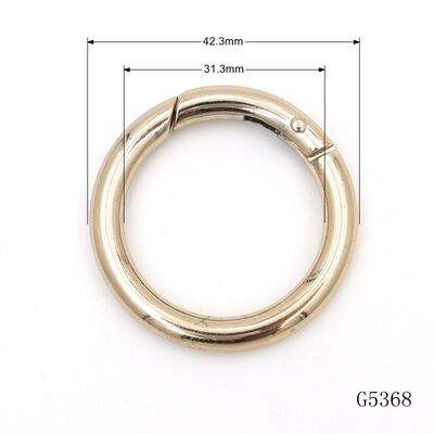 42.3mm Outer Diameter Spring Ring Clasp Gold Plated Metal O Ring for Bags or Key Chains Accessories