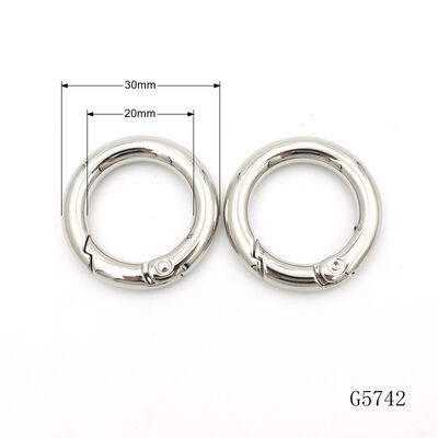 30mm Silver Spring Ring Clasp Openable Metal O Ring Buckle for Bags