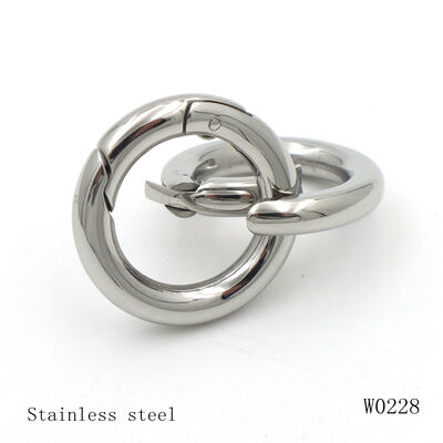 #304 Stainless Steel Round Carabiner 20mm Spring Open Gate O Ring For Key Ring Holder