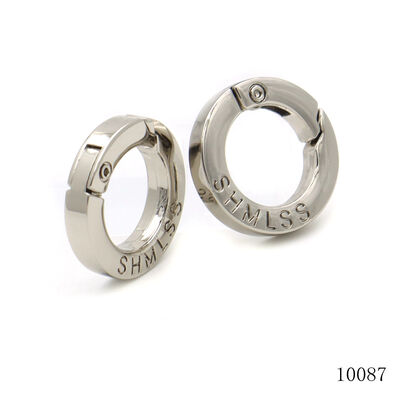 Nickel free plated zinc alloy Custom 13mm metal spring o ring clips mini carabiner