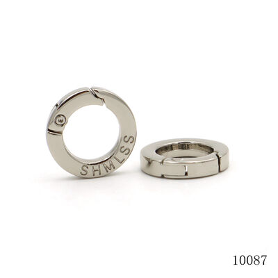 Nickel free plated zinc alloy Custom 13mm metal spring o ring clips mini carabiner