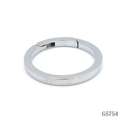 48mm Chrome Coated Spring Carabiner Metal Round Circle Spring Ring For Handbag Hardware Accessories
