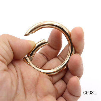 Gold Plated Blank Round Circle Carabiner Metal Carabiner Ring Accessories